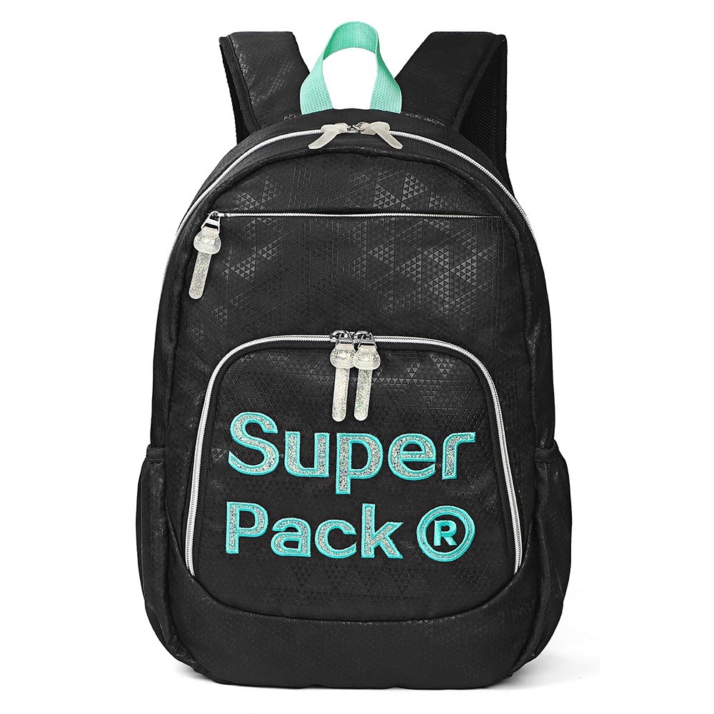 Ghiozdan adolescenti, compartiment laptop, SUPERPACK, bretele ajustabile, maner pentru transport, negru - imagine 10